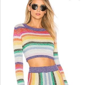 Lovers and Friends Stripped Rainbow Sweater Top